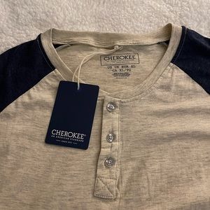 New CHEROKEE men's short sleeve color tan, size XLarge